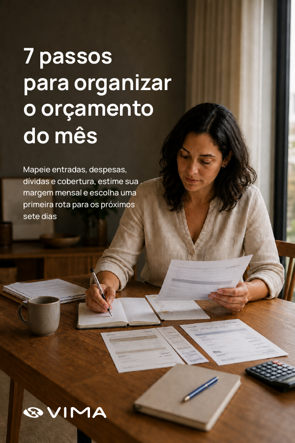 Capa do ebook 7 passos para organizar o orçamento do mês, edição aprovada.